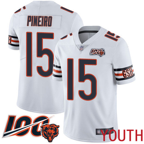 Chicago Bears Limited White Youth Eddy Pineiro Road Jersey NFL Football #15 100th Season Vapor Untouchable